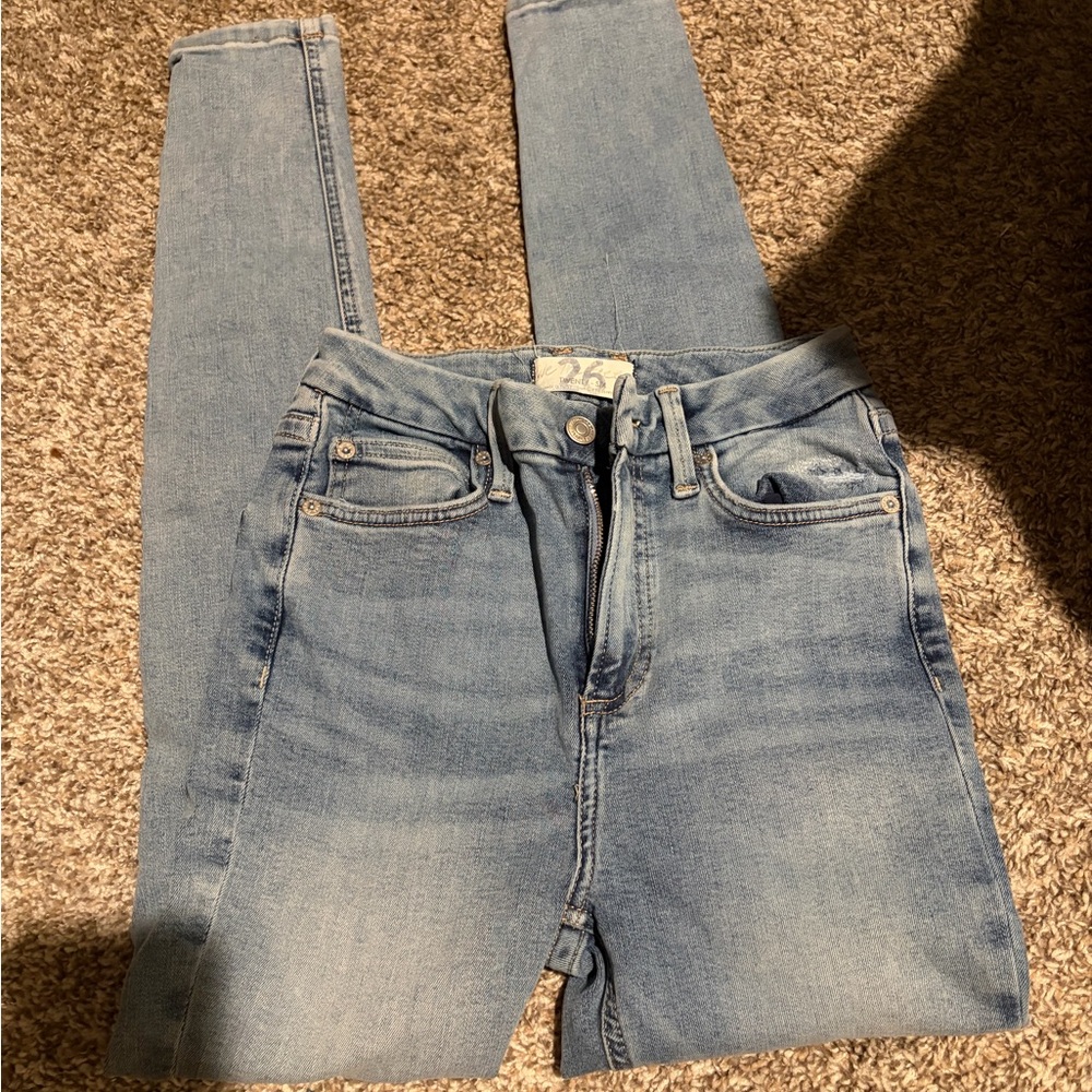 Free People Denim Blue Skinny Jeans